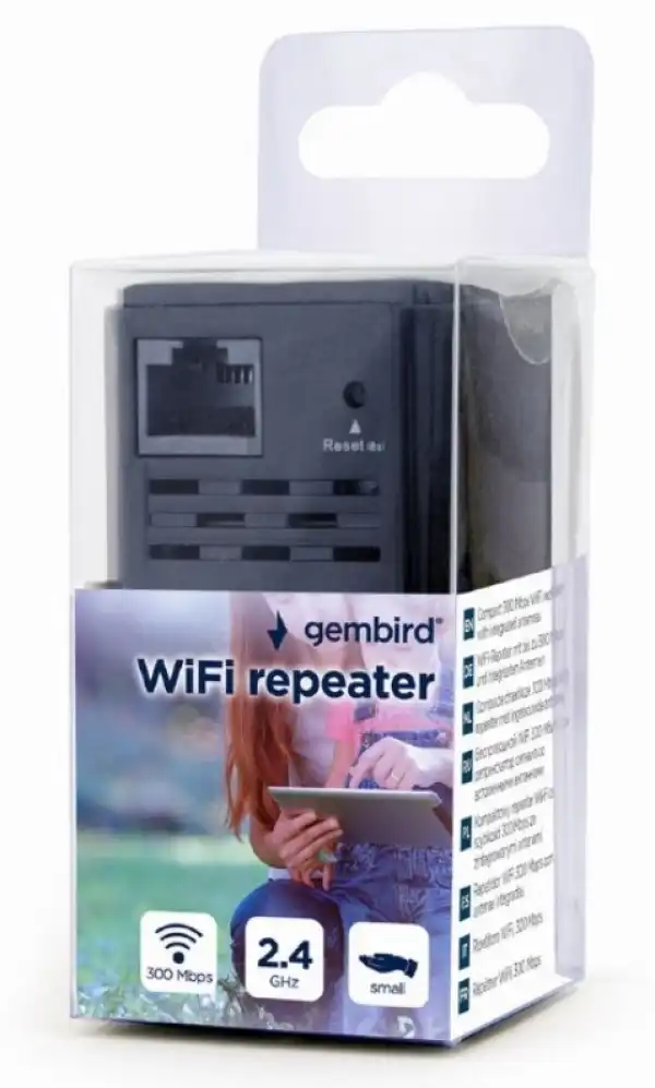 WNP-RP300-03-BKGembird WiFi ripiter/ruter 300Mbps, 2x3dBi, RF pwr 