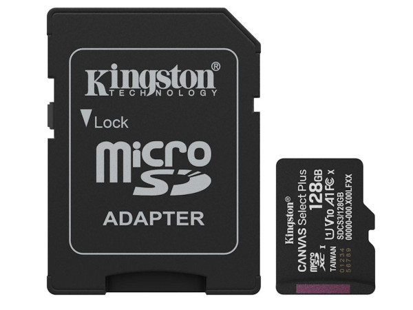 Memorije kartice KINGSTON SDCS3128GBmicroSDXC128GBClass10 U1150MBs + adapter' ( 'SDCS3128GB' ) 