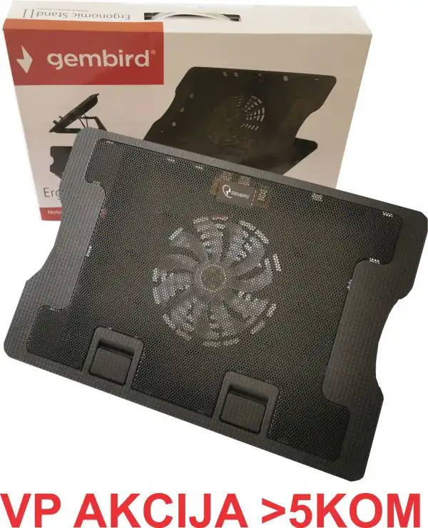 N2000FS** Gembird hladnjak za laptop 15-17'' 140mm Fan-CONTROL, 2xUSB, 370x265mm, Ergo Stand(599)