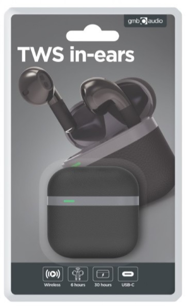 TWS-02-BK Gembird bluetooth V5.0 slusalice, TWS, black/spacegrey