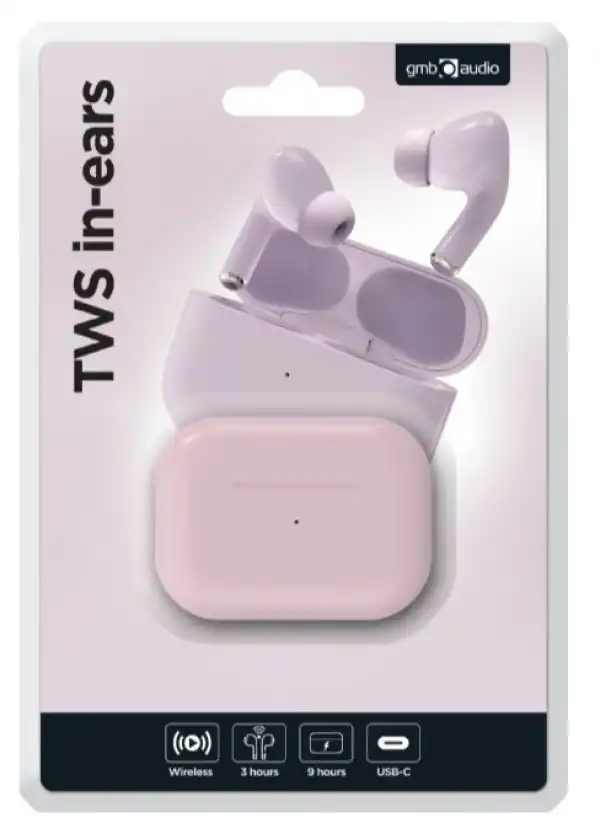 TWS-03-P Gembird bluetooth V5.0 slusalice, TWS, pink