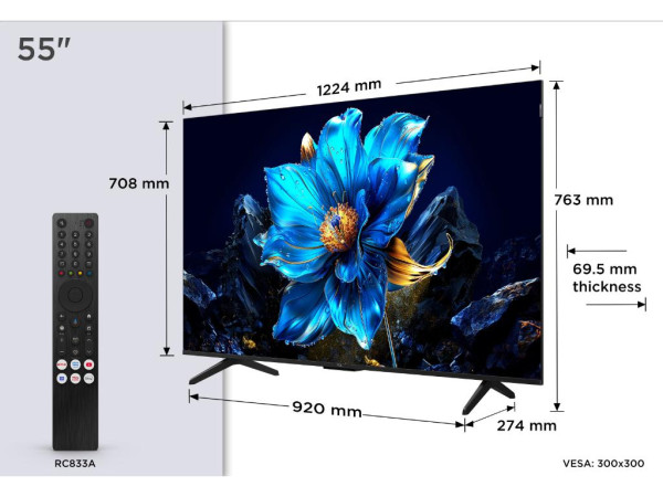 Televizor TCL 55P7KQLED55''4K UHD60HzGoogle TVcrna' ( '55P7K' ) 
