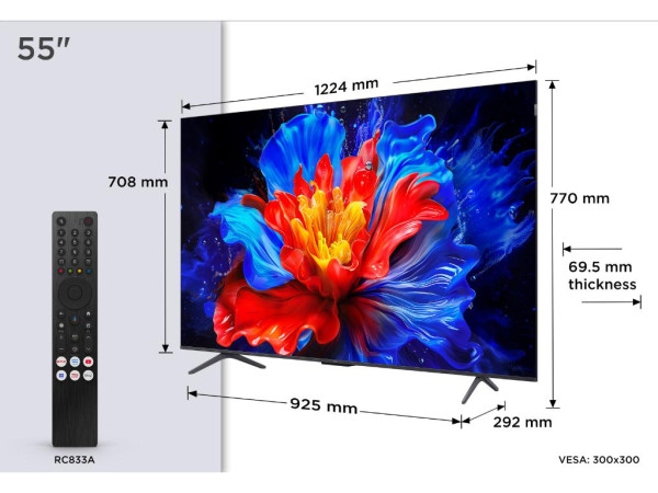 Televizor TCL 55P8KQLED55''4K UHD144HzGoogle TVcrna' ( '55P8K' ) 