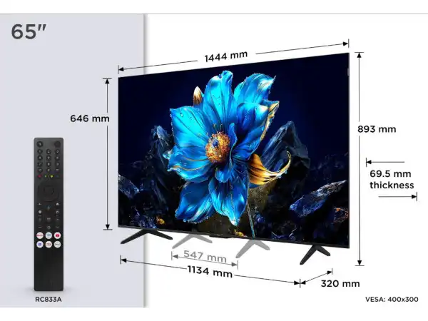 Televizor TCL 65P7KQLED65''4K UHD60HzGoogle TVcrna' ( '65P7K' ) 