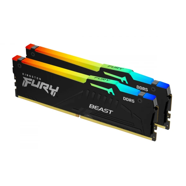 Memorija DDR5 32GB (2x16GB) 6400MHz Kingston Fury Beast RGB KF564C32BBEAK2-32
