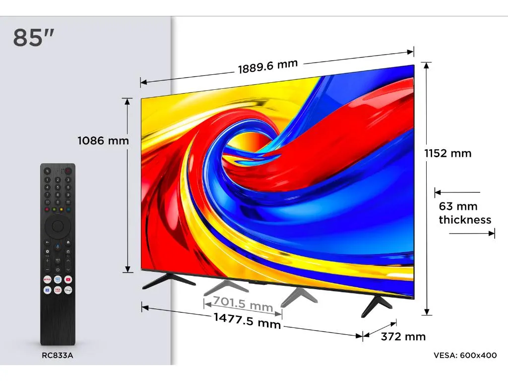 Televizor TCL 85P7LQLED85''4K UHD60HzGoogle TVcrna' ( '85P7L' ) 