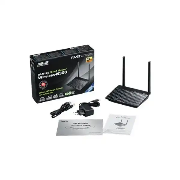 Asus Wi-Fi ruter RT-N12E N300, 300Mbps, 2 antene,crni' ( 'RT-N12E' ) 